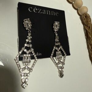 Cezanne Silver Crystal Drop Earrings